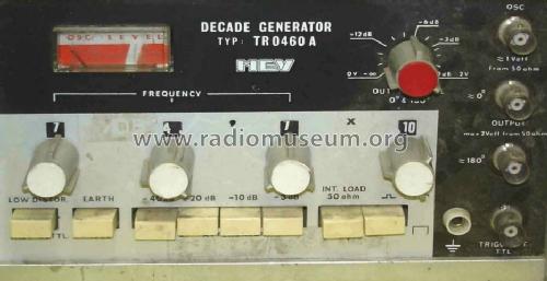 Decade Generator TR-0460A; Hiradástechnikai (ID = 1454670) Equipment