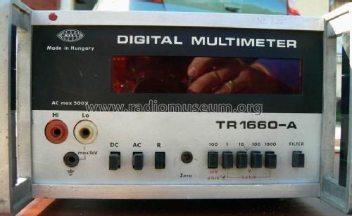 Digital Multimeter TR-1660A; Hiradástechnikai (ID = 797850) Equipment