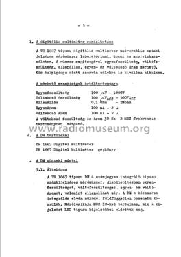 Digital Multimeter TR-1667; Hiradástechnikai (ID = 2163148) Equipment