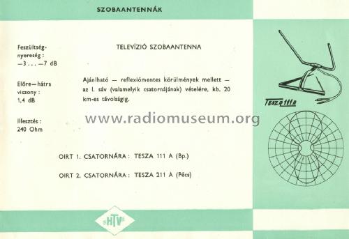 Room Aerial, Szobaantenna TESZA 211 A; Hiradótechnikai (ID = 1046242) Antenny