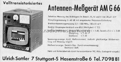Antennen-Meßgerät AM G 66; Hirschmann GmbH & Co (ID = 296697) Ausrüstung