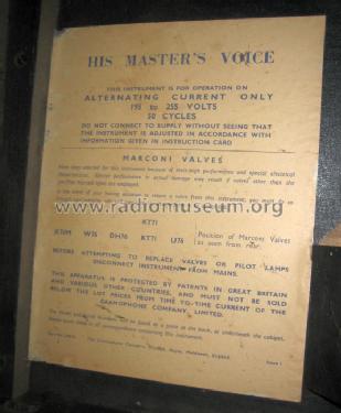 Autoradiogram 1604; HMV Brand, His (ID = 618141) Radio