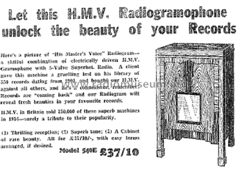 540E; His Master's Voice N (ID = 2931619) Radio