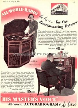 All-World Bureau Auto-Radiogramophone 581; HMV Brand, His (ID = 1232104) Radio