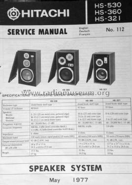 3-Way Speaker System HS-530; Hitachi Ltd.; Tokyo (ID = 1878740) Lautspr.-K