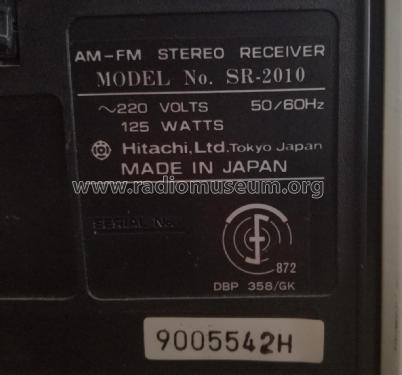 AM-FM Stereo Receiver SR-2010; Hitachi Ltd.; Tokyo (ID = 2322923) Radio