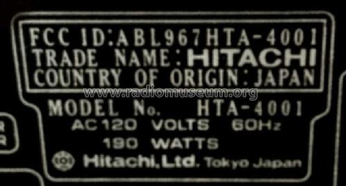 AM-FM Stereo Tuner Amplifier HTA-4001; Hitachi Ltd.; Tokyo (ID = 1841810) Radio