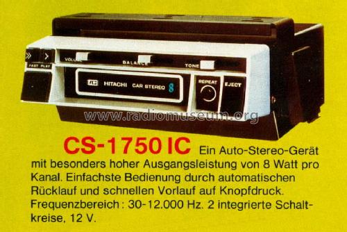 Car Stereo 8 CS-1750IC; Hitachi Ltd.; Tokyo (ID = 1591776) R-Player