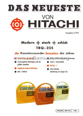 Cassette Tape Recorder TRQ-225; Hitachi Ltd.; Tokyo (ID = 2819309) Enrég.-R