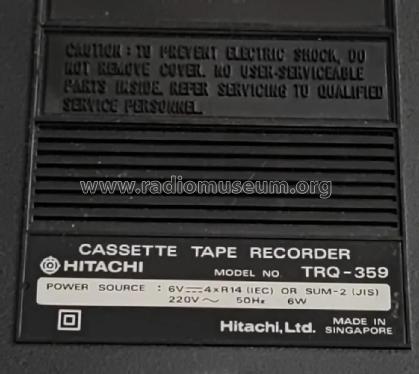 Cassette Tape Recorder TRQ-359; Hitachi Ltd.; Tokyo (ID = 2999922) Sonido-V