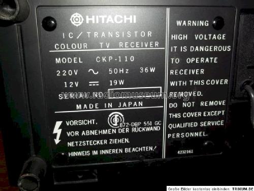 CKP-110; Hitachi Ltd.; Tokyo (ID = 977530) TV Radio