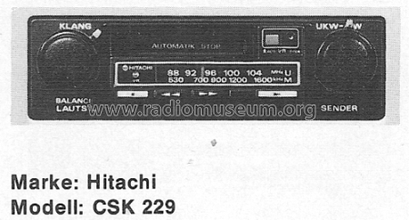 CSK-229; Hitachi Ltd.; Tokyo (ID = 827954) Car Radio