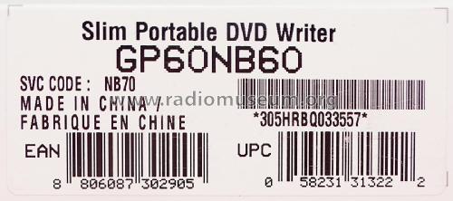 Slim Portable DVD Writer GP60NB60; Hitachi Ltd.; Tokyo (ID = 3099754) R-Player