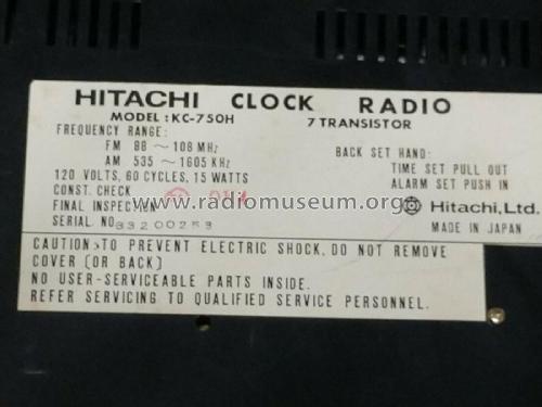 FM-AM Solid State KC-750H; Hitachi Ltd.; Tokyo (ID = 2415017) Radio