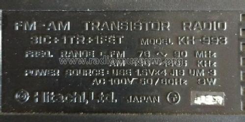 IC-FET FM-AM 2-Band Transistor Radio KH-993; Hitachi Ltd.; Tokyo (ID = 2918320) Radio