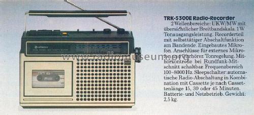 FM/MW Portable Radio Cassette Recorder TRK-5300 E; Hitachi Ltd.; Tokyo (ID = 1602898) Radio