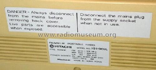 High Selectivity High Sensitivity FM/MW/LW Portable Radio KH-969L; Hitachi Ltd.; Tokyo (ID = 2881351) Radio