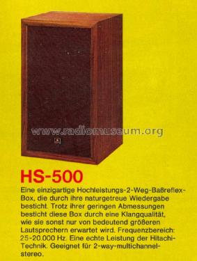 HS-500; Hitachi Ltd.; Tokyo (ID = 1591342) Speaker-P