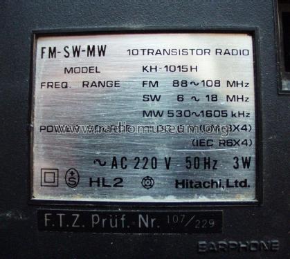 10 Transistor Radio KH-1015H; Hitachi Ltd.; Tokyo (ID = 2745486) Radio