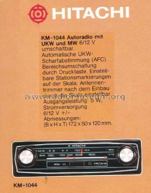 KM-1044F; Hitachi Ltd.; Tokyo (ID = 1595379) Car Radio