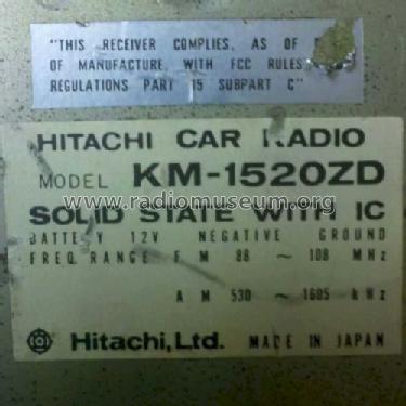 KM-1520ZD; Hitachi Ltd.; Tokyo (ID = 1125044) Car Radio