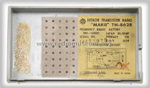 Marie 8 Transistor TH-862R; Hitachi Ltd.; Tokyo (ID = 496100) Radio