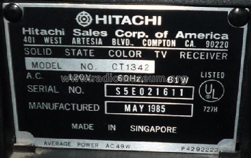 Solid State Color TV Receiver CT 1342; Hitachi Ltd.; Tokyo (ID = 1712536) Fernseh-E