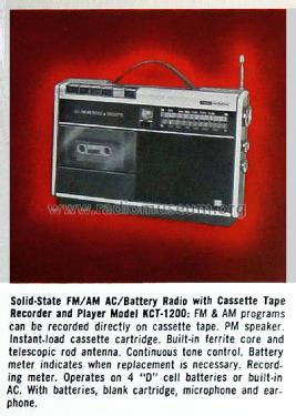 Solid State FM/AM Radio & Cassette KCT-1200C; Hitachi Ltd.; Tokyo (ID = 1603122) Radio
