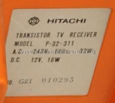 Solid State - Transistor TV Receiver P-32-311; Hitachi Ltd.; Tokyo (ID = 1740747) Télévision