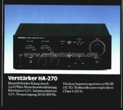 Stereo Amplifier HA-270; Hitachi Ltd.; Tokyo (ID = 2957560) Ampl/Mixer
