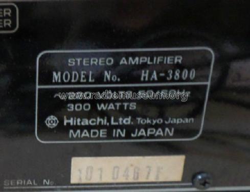 Stereo Amplifier HA-3800; Hitachi Ltd.; Tokyo (ID = 1967558) Ampl/Mixer