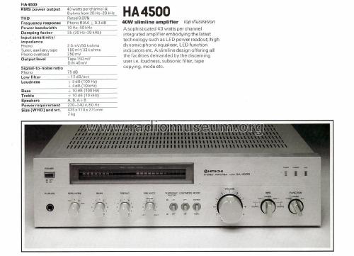 Stereo Amplifier HA-4500; Hitachi Ltd.; Tokyo (ID = 2814540) Ampl/Mixer