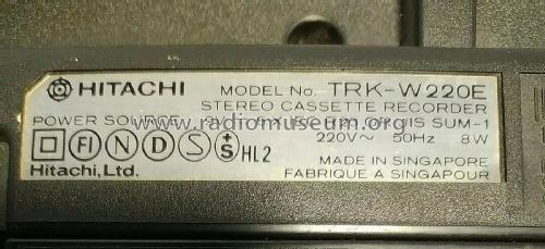 Stereo Cassette Recorder TRK-W220E; Hitachi Ltd.; Tokyo (ID = 2819356) Radio