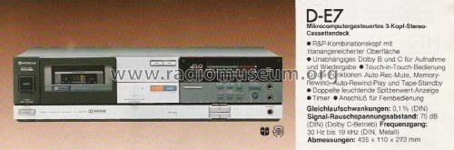 Stereo Cassette Tape Deck D-E7; Hitachi Ltd.; Tokyo (ID = 1875821) R-Player