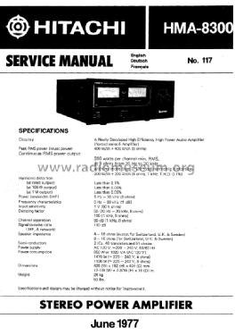 Stereo Power Amplifier HMA-8300; Hitachi Ltd.; Tokyo (ID = 1651108) Verst/Mix