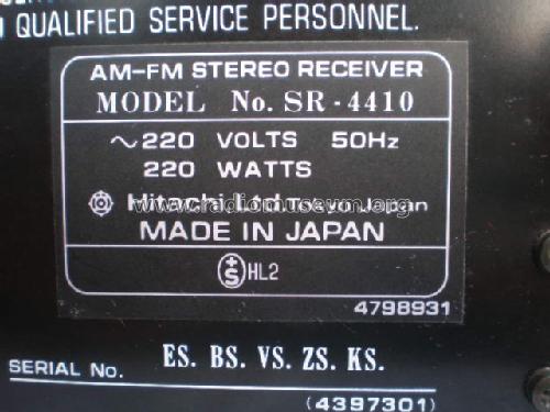 Stereo Receiver SR-4410; Hitachi Ltd.; Tokyo (ID = 1536599) Radio