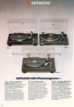 Stereo Turntable PS-8; Hitachi Ltd.; Tokyo (ID = 1876809) R-Player