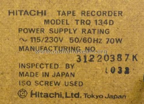 Tape Recorder TRQ 134D; Hitachi Ltd.; Tokyo (ID = 632187) R-Player