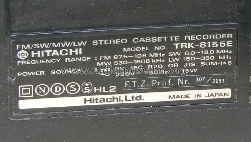 TRK-8155e; Hitachi Ltd.; Tokyo (ID = 1244830) Radio