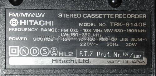 TRK-9140E; Hitachi Ltd.; Tokyo (ID = 2138931) Radio