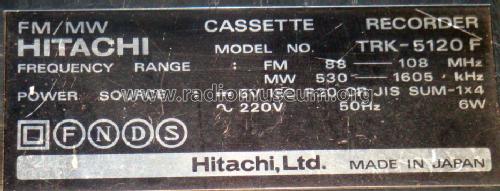 Vagabond TRK-5120F; Hitachi Ltd.; Tokyo (ID = 1047999) Radio