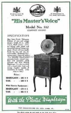 Gramophone 510; HMV Brand, His (ID = 3098215) TalkingM