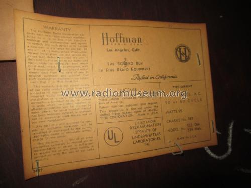 534 Ch= 167; Hoffman Radio Corp.; (ID = 2632326) Radio