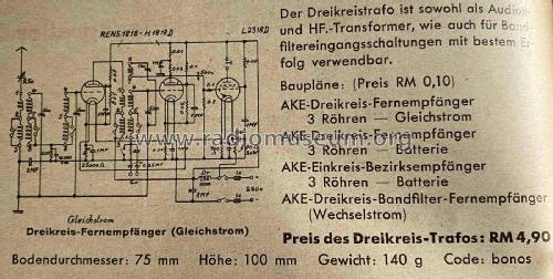 AKE Dreikreis-Transformator 200-2000 m; Hofmann & Co., AKE; (ID = 3015001) mod-past25