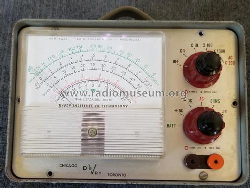 Honeywell Auto-Torque Meter Transistorized Meter; DeVry Technical (ID = 3031502) Kit