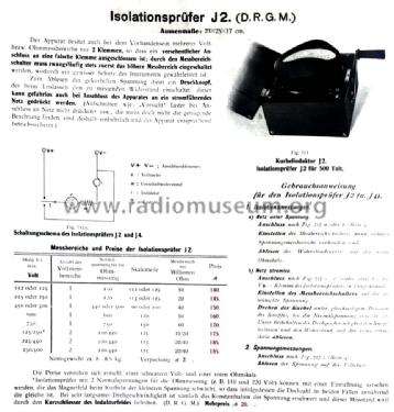 Isolationsprüfer J2; Horn, Dr. Theodor; (ID = 1496387) Equipment