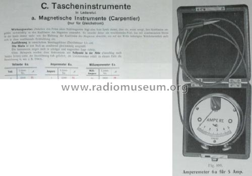 Magnetisches Tascheninstrument Amperemeter 6a; Horn, Dr. Theodor; (ID = 1497419) Equipment