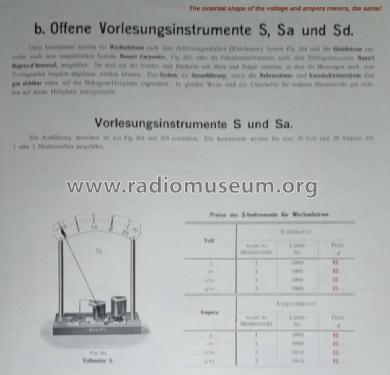 Offenes Vorlesungsinstrument S Wechselstrom-Amperemeter; Horn, Dr. Theodor; (ID = 1505935) teaching