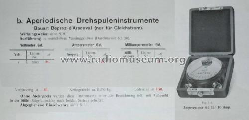 Taschen- Aperiodisches Drehspuleninstrument Voltmeter 6d; Horn, Dr. Theodor; (ID = 1497423) Equipment