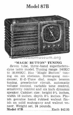 Tiffany Tone 87B; Horn Radio Mfg. Co., (ID = 1531003) Radio